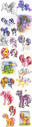 Size: 1024x4096 | Tagged: safe, artist:mufflinka, derpibooru import, apple bloom, applejack, dj pon-3, fluttershy, pinkie pie, princess celestia, princess luna, rainbow dash, scootaloo, twilight sparkle, twilight sparkle (alicorn), vinyl scratch, oc, alicorn, human, humanized, monochrome, pinkamena diane pie, pinkiecorn, race swap, sketch, sketch dump, sun, xk-class end-of-the-world scenario