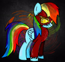 Size: 1906x1828 | Tagged: safe, artist:mcdashin, rainbow dash, pegasus, pony, clothes, costume, firebolts, solo