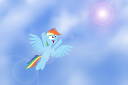 Size: 3000x2000 | Tagged: safe, artist:soulfulmirror, derpibooru import, rainbow dash, pegasus, pony, flying, solo, sun