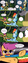 Size: 4800x10570 | Tagged: safe, artist:helsaabi, daring do, rainbow dash, scootaloo, pegasus, pony, absurd resolution, comic, cute, dash and scootaloo's cycle of obsession, dashabetes, happy, scootobsession, x3, xd, yandere, yandereloo