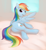 Size: 621x675 | Tagged: safe, artist:norang94, rainbow dash, pegasus, pony, looking back, on side, plot, rainbutt dash, solo