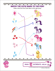 Size: 738x952 | Tagged: safe, derpibooru import, applejack, fluttershy, pinkie pie, rainbow dash, rarity, twilight sparkle, earth pony, pegasus, pony, unicorn, activity, cardboard twilight, cutie mark, fim logo, fun fun fun, hub logo, i don't think you tried at all, matching, my little pony logo, stock vector, the hub, you tried