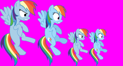 Size: 650x351 | Tagged: safe, artist:pablossb, rainbow dash, pegasus, pony, fighting is magic, blue coat, female, mare, multicolored mane, solo, sprite