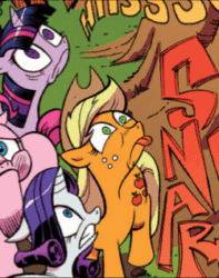 Size: 250x318 | Tagged: safe, derpibooru import, idw, applejack, fluttershy, pinkie pie, rainbow dash, rarity, twilight sparkle, earth pony, pegasus, pony, unicorn, spoiler:comic, animated, blue coat, blue eyes, dialogue, exploitable meme, female, looking up, mane six, mare, meme, multicolored tail, nature is so fascinating, pink coat, pink mane, reaction image, smiling, speech bubble, tenso, that is my fetish, varying degrees of want, wings, yellow coat
