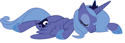 Size: 8457x2915 | Tagged: safe, artist:wissle, princess luna, alicorn, pony, friendship is magic, absurd resolution, eyes closed, female, hoof shoes, lying down, mare, s1 luna, simple background, solo, transparent background, vector