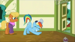 Size: 854x480 | Tagged: safe, screencap, ms. harshwhinny, rainbow dash, pegasus, pony, flight to the finish, season 4, exploitable, exploitable meme, iwtcird, meme