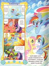 Size: 825x1104 | Tagged: safe, artist:akira himekawa, derpibooru import, fluttershy, rainbow dash, twilight sparkle, pegasus, pony, manga, official, shipping fuel, translation