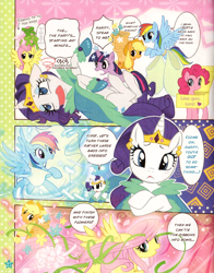 Size: 864x1103 | Tagged: safe, artist:akira himekawa, derpibooru import, applejack, fluttershy, pinkie pie, rainbow dash, rarity, twilight sparkle, earth pony, pegasus, pony, unicorn, mane six, manga, official, translation