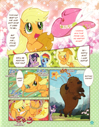 Size: 865x1103 | Tagged: safe, artist:akira himekawa, derpibooru import, applejack, rainbow dash, twilight sparkle, earth pony, pegasus, pony, manga, official, translation