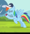 Size: 290x333 | Tagged: safe, rainbow dash, pegasus, pony, flight to the finish, blowing, rainblow dash, rainbow dashs coaching whistle, solo, whistle, whistle necklace, whistling