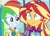 Size: 349x251 | Tagged: safe, derpibooru import, edit, rainbow dash, sunset shimmer, equestria girls, friendship games, cropped, grin