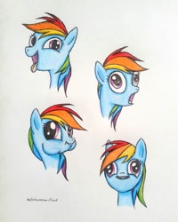 Size: 960x1198 | Tagged: safe, artist:xxpinkamena-piexx, derpibooru import, rainbow dash, pegasus, pony, faic, rainbow dash is best facemaker, solo, traditional art