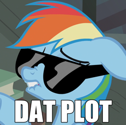 Size: 924x916 | Tagged: safe, rainbow dash, pegasus, pony, blue coat, female, image macro, mare, multicolored mane, reaction image, solo