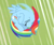 Size: 292x248 | Tagged: safe, screencap, rainbow dash, pegasus, pony, flight to the finish, blue coat, female, mare, multicolored mane, solo