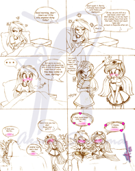 Size: 1969x2500 | Tagged: safe, artist:shikimaakemi, derpibooru import, rainbow dash, rarity, twilight sparkle, twilight sparkle (alicorn), alicorn, equestria girls, blushing, comic, comic page, comic strip, female, hospital room, humanized, lesbian, love, nurse outfit, obtrusive watermark, shipping, twidash, watermark