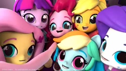 Size: 640x360 | Tagged: safe, derpibooru import, screencap, applejack, fluttershy, pinkie pie, rainbow dash, rarity, twilight sparkle, equestria girls, doll, equestria girls minis, mane six, toy