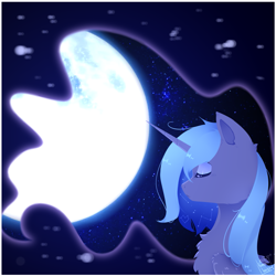 Size: 2049x2049 | Tagged: safe, artist:wolfythewolf555, princess luna, alicorn, pony, eyes closed, female, full moon, mare, moon, s1 luna, solo