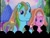 Size: 640x480 | Tagged: safe, derpibooru import, pinkie pie, rainbow dash, rainbow dash (g3), twilight sparkle, earth pony, pony, g3, the runaway rainbow, mystery science theater 3000