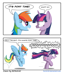 Size: 1280x1497 | Tagged: safe, artist:bcrich40, rainbow dash, twilight sparkle, unicorn twilight, pegasus, pony, unicorn, comic, female, goofy time, lesbian, rapeface, shipping, twidash