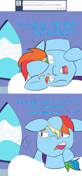 Size: 1280x2734 | Tagged: safe, rainbow dash, headless horse, pegasus, pony, ask, ask headless dash, detachable head, disembodied head, headless, modular, solo, tumblr