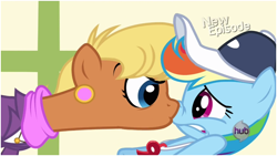 Size: 628x355 | Tagged: safe, screencap, ms. harshwhinny, rainbow dash, pegasus, pony, flight to the finish, season 4, boop