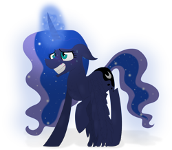 Size: 1960x1713 | Tagged: safe, artist:xhalesx, princess luna, alicorn, pony, glowing horn, gritted teeth, horn, simple background, sweat, transparent background