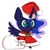 Size: 960x960 | Tagged: safe, artist:moon-potion, princess luna, alicorn, pony, christmas, cute, hat, holiday, holly, padoru, santa hat, simple background, solo, white background