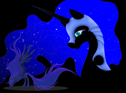 Size: 2152x1592 | Tagged: safe, artist:whitewing1, nightmare moon, princess luna, alicorn, pony, female, horn, mare, solo