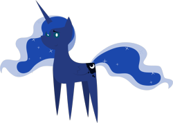 Size: 4881x3485 | Tagged: safe, artist:estories, edit, editor:slayerbvc, princess luna, alicorn, pony, accessory-less edit, cropped, female, mare, missing accessory, pointy ponies, simple background, smiling, solo, transparent background