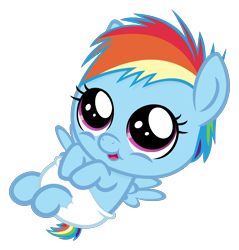 Size: 2864x3000 | Tagged: safe, artist:sollace, derpibooru import, rainbow dash, pegasus, pony, baby, baby dash, baby pony, cute, dashabetes, diaper, open mouth, simple background, solo, transparent background, vector, young, younger