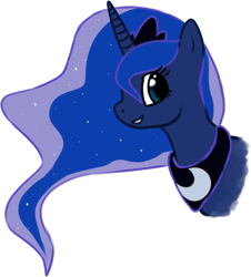 Size: 580x642 | Tagged: safe, artist:thesilliestwilly, princess luna, alicorn, pony, bust, female, mare, simple background, solo, transparent background