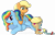 Size: 3307x2147 | Tagged: safe, artist:browniesandpudding, derpibooru import, applejack, rainbow dash, oc, oc:zap apple, earth pony, pegasus, pony, appledash, baby, baby pony, bags under eyes, female, lesbian, magical lesbian spawn, offspring, parent:applejack, parent:rainbow dash, parents:appledash, pregnant, shipping