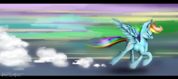 Size: 1656x732 | Tagged: safe, artist:chontecuamaker, rainbow dash, pegasus, pony, detailed background, female, mare, solo