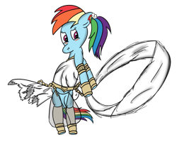 Size: 999x799 | Tagged: safe, artist:trustalight, derpibooru import, rainbow dash, pegasus, pony, clothes, dress, fire emblem, rainbow dash always dresses in style, solo