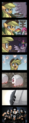 Size: 698x2960 | Tagged: safe, artist:uc77, derpibooru import, applejack, pinkie pie, rainbow dash, twilight sparkle, twilight sparkle (alicorn), alicorn, human, pony, female, kissing, mare