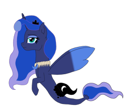 Size: 3826x3374 | Tagged: safe, artist:someguy458, derpibooru exclusive, princess luna, angler fish, seapony (g4), digital art, jewelry, looking at you, luna is not amused, moon, necklace, redraw, redrawn, remake, seaponified, simple background, solo, species swap, teeth, tooth necklace, transparent background, unamused, updated, updated image