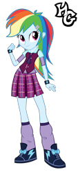 Size: 1317x2838 | Tagged: safe, artist:hellgirl66618, derpibooru import, rainbow dash, equestria girls, alternate universe, clothes, crystal prep academy uniform, eqg promo pose set, school uniform, solo