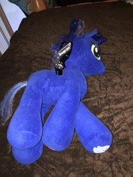 Size: 1536x2048 | Tagged: safe, artist:lolzorg, princess luna, pony, build-a-bear, building, irl, knife, moonbutt, photo, plushie