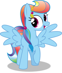 Size: 932x1090 | Tagged: safe, artist:apony4u, rainbow dash, pegasus, pony, crystallized, female, hooves, mare, open mouth, simple background, solo, spread wings, vector, white background, wings