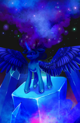 Size: 3087x4723 | Tagged: safe, artist:thewickedvix, princess luna, alicorn, pony, solo, spread wings, wings