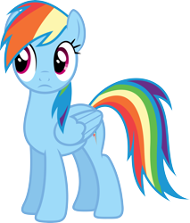 Size: 5000x5867 | Tagged: safe, artist:xpesifeindx, rainbow dash, pegasus, pony, absurd resolution, frown, simple background, solo, standing, transparent background, vector