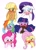 Size: 1700x2338 | Tagged: safe, artist:janji009, derpibooru import, applejack, fluttershy, pinkie pie, rainbow dash, rarity, twilight sparkle, earth pony, pegasus, pony, unicorn, blushing, book, cover, covering, mane six