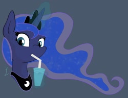 Size: 2469x1896 | Tagged: safe, artist:professionalpuppy, color edit, edit, princess luna, alicorn, pony, bust, colored, drink, looking at you, solo