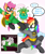 Size: 2141x2526 | Tagged: safe, artist:blackbewhite2k7, derpibooru import, fluttershy, rainbow dash, scootaloo, pegasus, pony, batman, batman and robin, crossover, discorded, fight, flutterbitch, mind control, parody, poison ivy, robin, spore