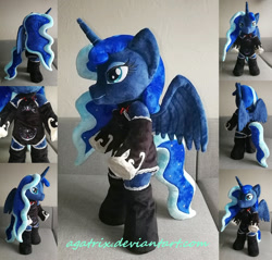 Size: 1024x978 | Tagged: safe, artist:agatrix, princess luna, alicorn, pony, semi-anthro, anthro plushie, bipedal, clothes, female, horn, irl, photo, plushie, solo, wings