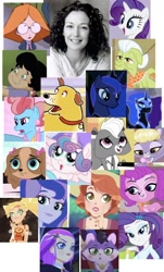 Size: 1026x1694 | Tagged: safe, artist:strangeunusuallydia, cup cake, granny smith, nightmare moon, princess flurry heart, princess luna, rarity, vice principal luna, alicorn, cat, dog, human, pony, skunk, unicorn, equestria girls, beetlejuice, female, irl, irl human, krypto the superdog, littlest pet shop, lolirock, martha, martha speaks, pepper clark, photo, prudence, tabitha st. germain, voice actor, voice actor joke