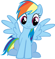 Size: 4551x4874 | Tagged: safe, artist:kittyhawk-contrail, rainbow dash, pegasus, pony, absurd resolution, cute, simple background, sitting, smiling, solo, transparent background, vector