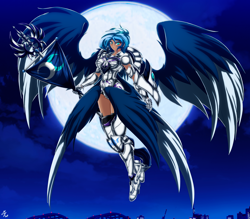 Size: 4150x3642 | Tagged: safe, artist:mauroz, princess luna, human, full moon, humanized, moon, solo