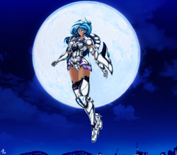 Size: 4150x3642 | Tagged: safe, alternate version, artist:mauroz, princess luna, human, full moon, humanized, moon, solo