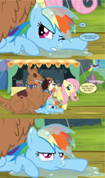 Size: 688x1161 | Tagged: safe, artist:stratusxh, derpibooru import, edit, screencap, fluttershy, orthros, rainbow dash, dog, pegasus, pony, crack shipping, drool, female, mare, multiple heads, orthrosdash, screencap comic, shipping, two heads